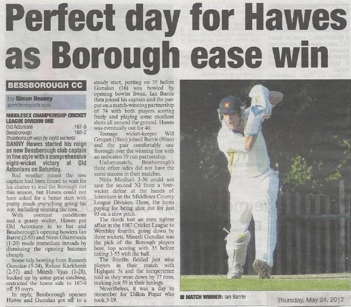 Perfect day for Hawes as Borough ease win